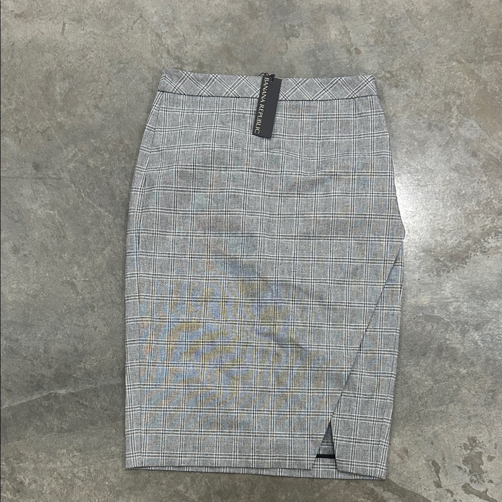 Gray Plaid Pencil Skirt